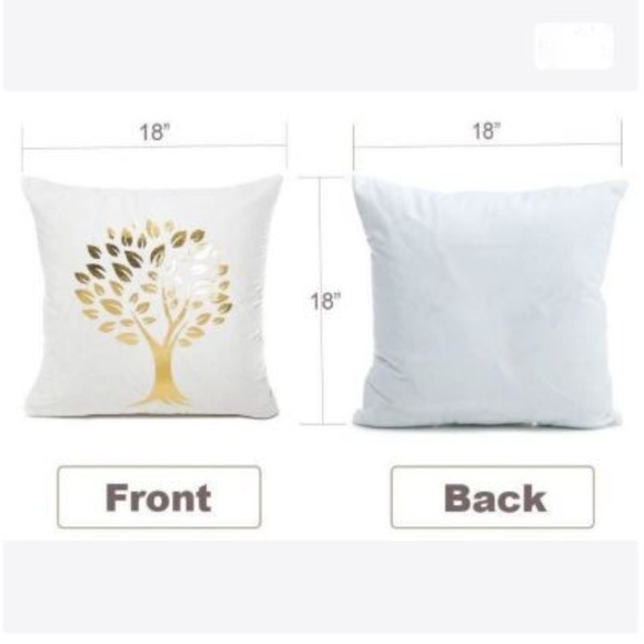 Throw Pillow Cover Golden Tree Hand-Gilt Printed - Picture 3 of 4